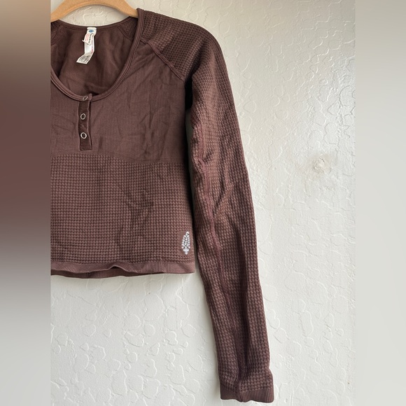 FREE PEOPLE Movement Bail Out Long Sleeve Layer Women’s Coco Brown Medium/Large - Picture 11 of 11